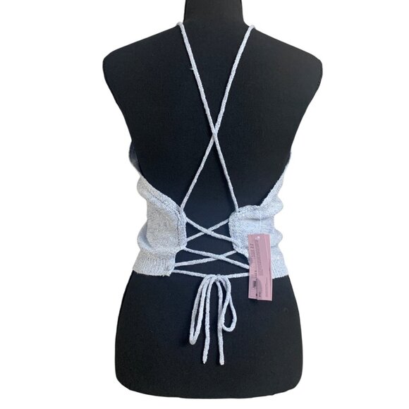 Wild Fable Womens Light Blue Halter Top With Crisscross Back & Adjustable Ties - Picture 6 of 11